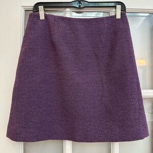 Vintage Cache Retro Gold Label Purple Wool Tweed A-Line Skirt Size 8 Medium M